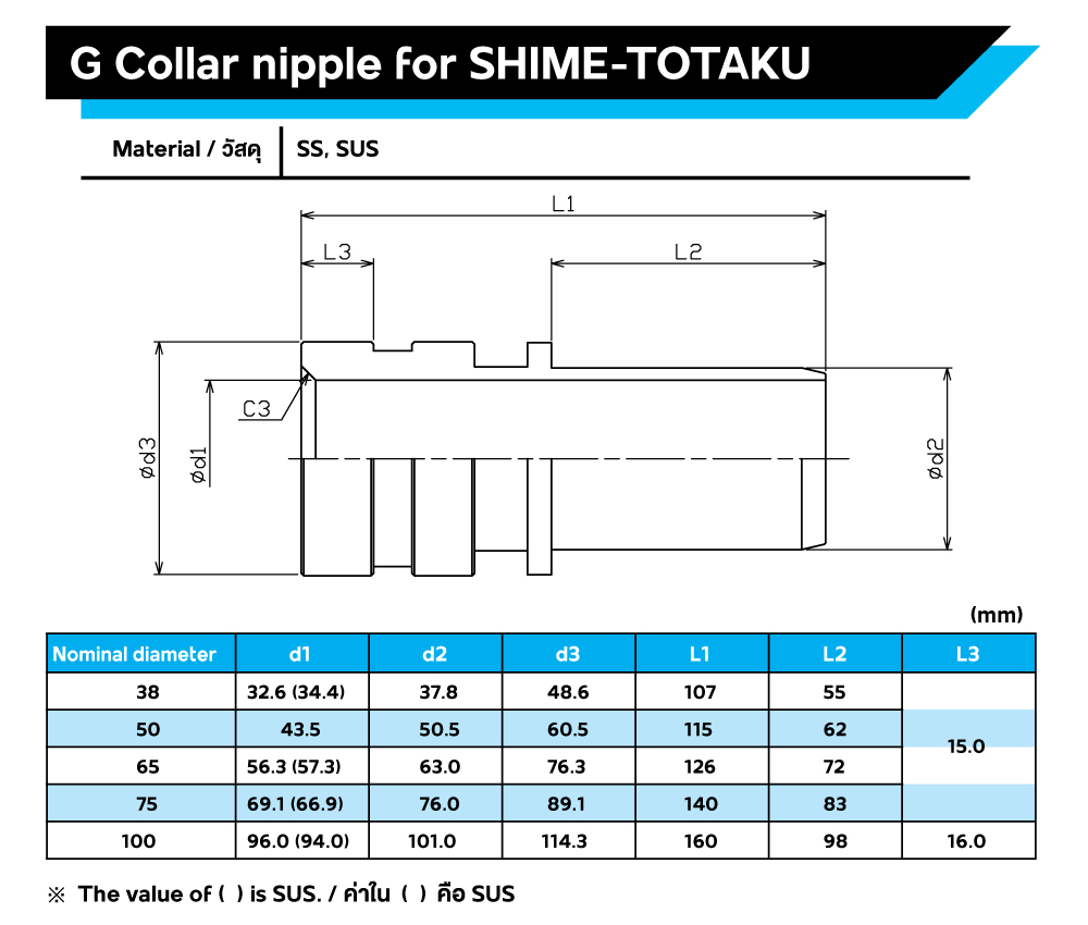 G Collar nipple for SHIME-TOTAKU